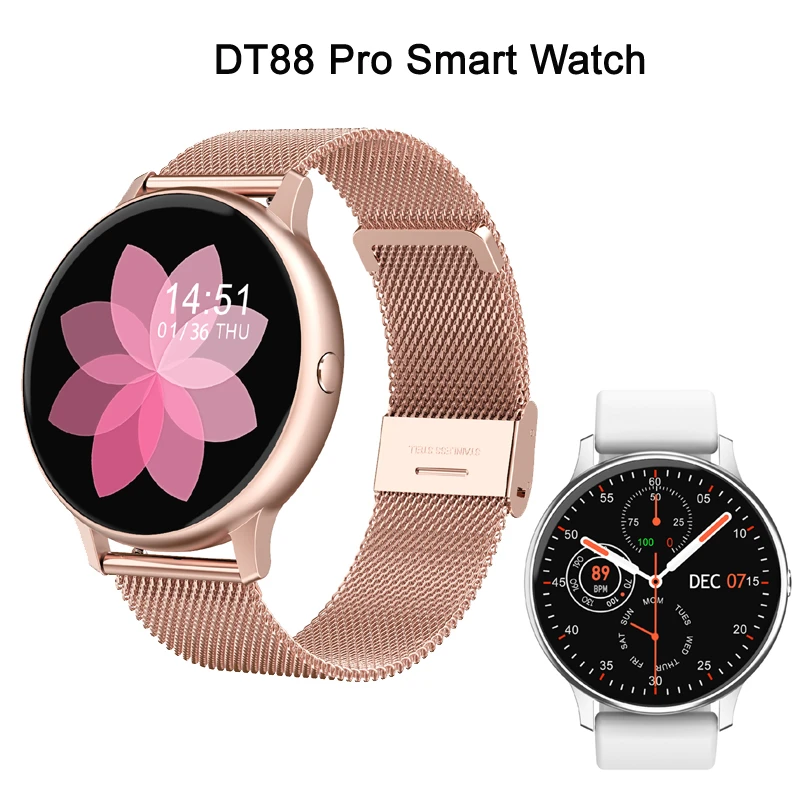 

Смарт-часы DT88 Pro женские, водонепроницаемые спортивные Смарт-часы с функцией отслеживания ЭКГ, пульса, кровяного давления, кислорода, IP67