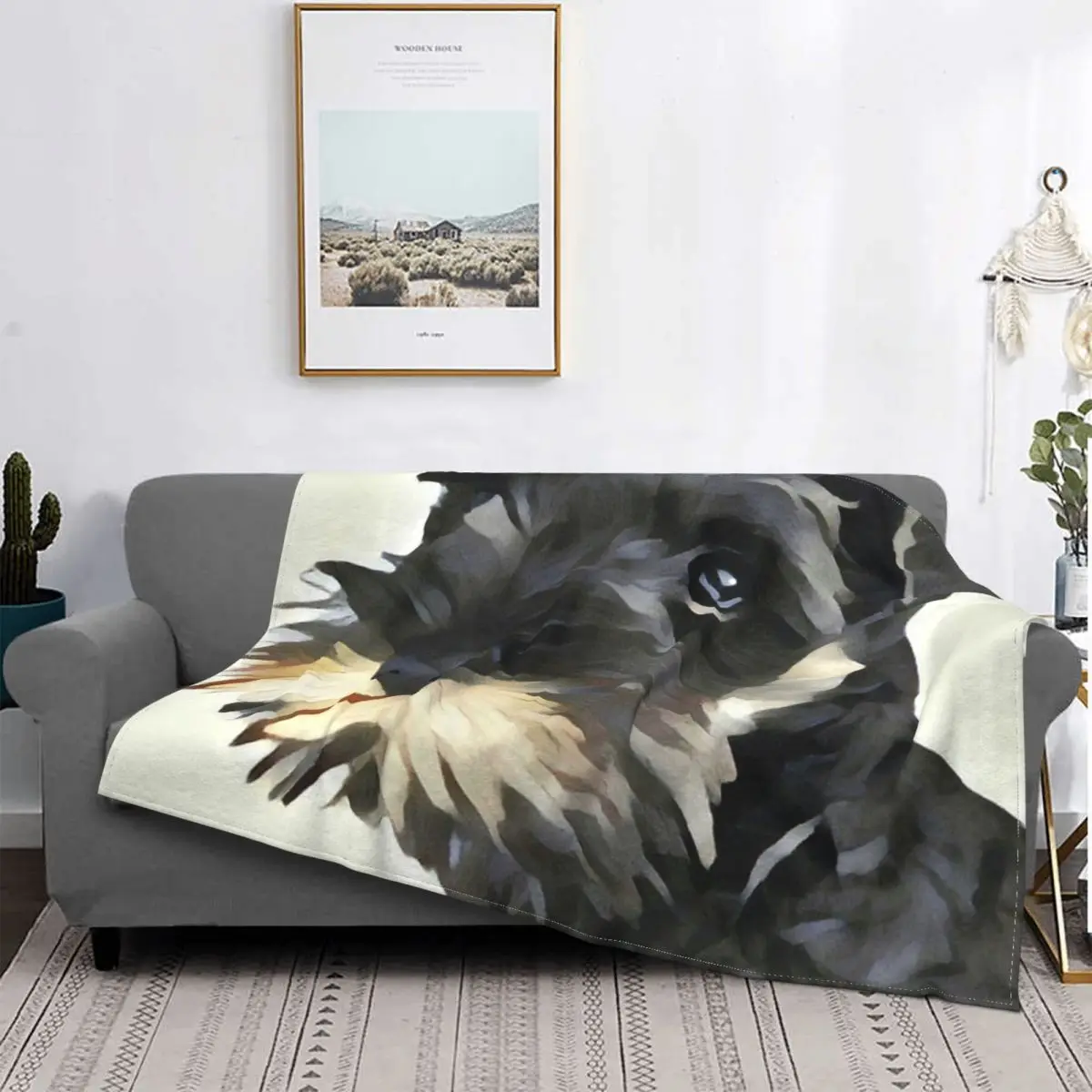 

Manta Schnauzer en miniatura 2, для cama colcha a cuadros, manta double para cama