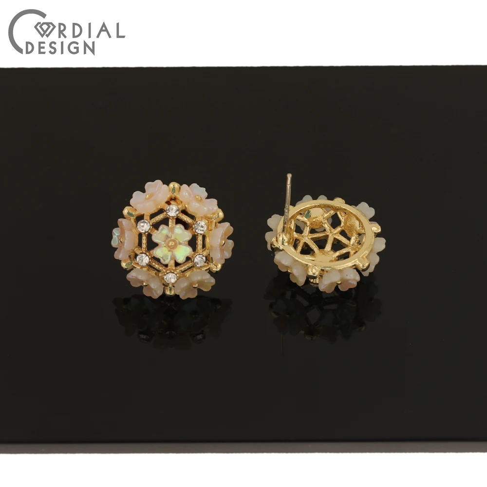 

Cordial Design 50Pcs 18*18MM Jewelry Accessories/Earring Findings/Flower Shape/Hand Made/DIY Making/Rhinestone Earrings Stud