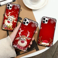 christmas new year deer phone case for iphone 12 11 13 7 8 6 s plus x xs xr pro max mini