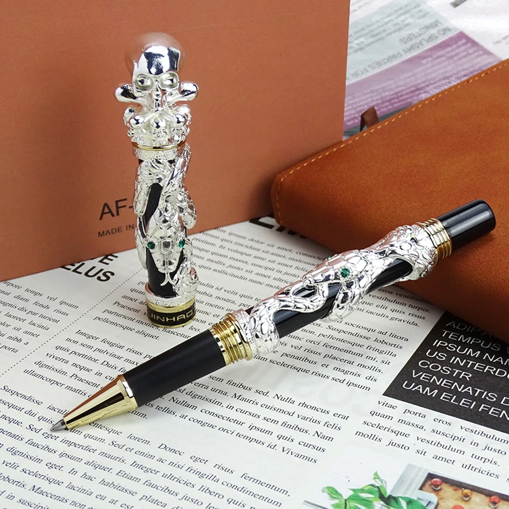 Ручка Jinhao со встроенной змеиной крышкой и черепом тяжелая чернильная ручка с
