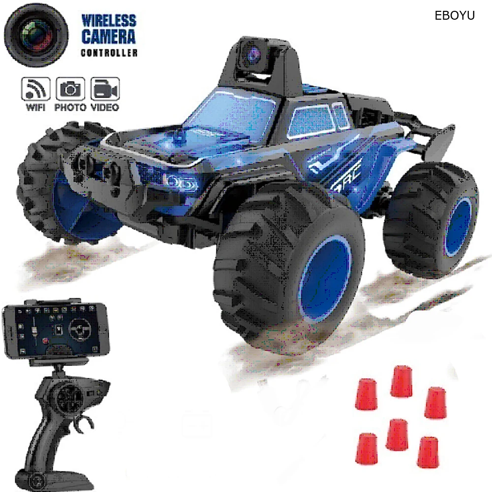 EBOYU C001C Миниатюрный Высокоскоростной Радиоуправляемый автомобиль Wi-Fi FPV 30 Вт камера светодиодный светильник кой 2,4 ГГц 2WD 1:32 Радиоуправляемый видеогрузовик Радиоуправляемый автомобиль RTR