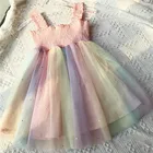 MelarioВечерние платья для девочек; Новое летнее яркое платье принцессы для маленьких девочек; Милая детская одежда; Элегантный костюм для детей; От 3 до 7 лет