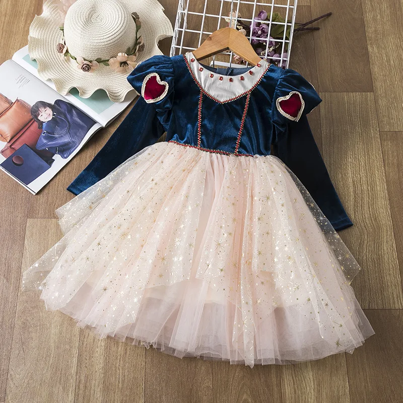 

Girls Dress Princess Spring Children Clothes Faddish Kids Dresses For Girls Autumn Long Sleeve Birthday Party Dress vestidos