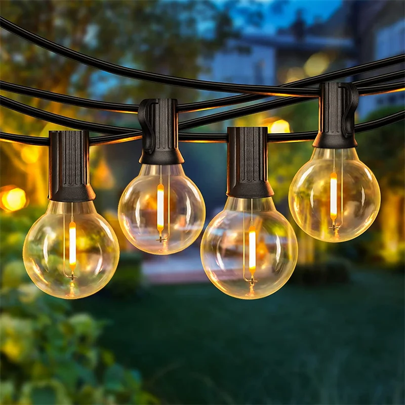 

LED Bulbs String Lights G40 Globe Vintage Indoor Outdoor Lighting 20leds Warm White Bright Lamps Decoration Home Christmas Party