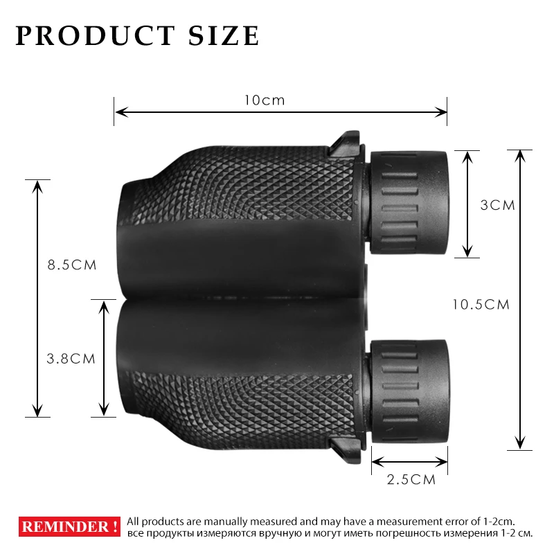 10X компактный бинокль мощный зум зеленая пленка портативный Карманный военный