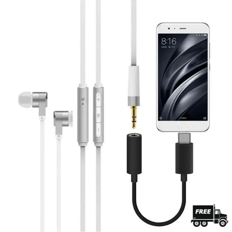 Кабель адаптер для наушников Type C 3 5 мм USB 1 штекер AUX аудио разъем Macbook Huawei P20 MATE
