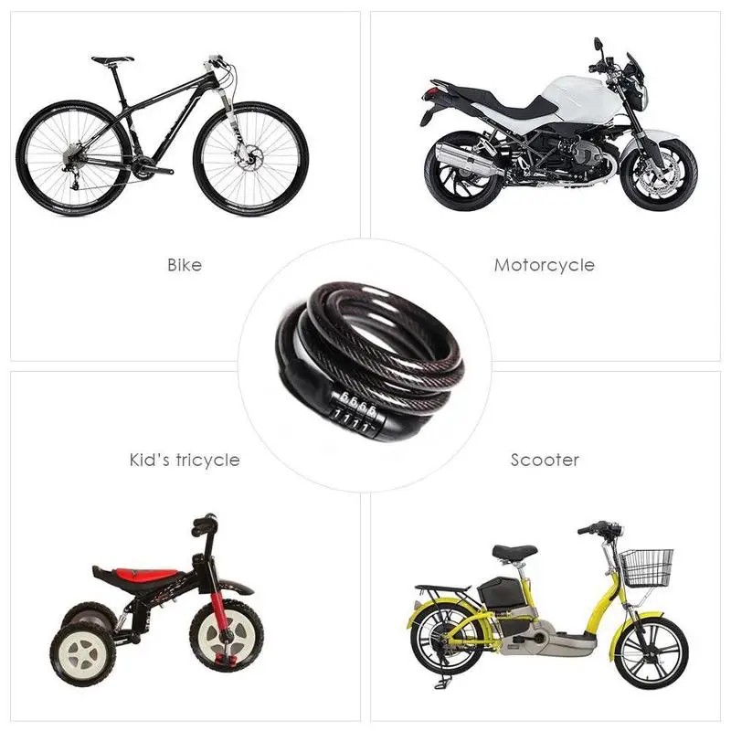 Замок велосипедный с четырехзначным паролем замок со стальной цепью защита от