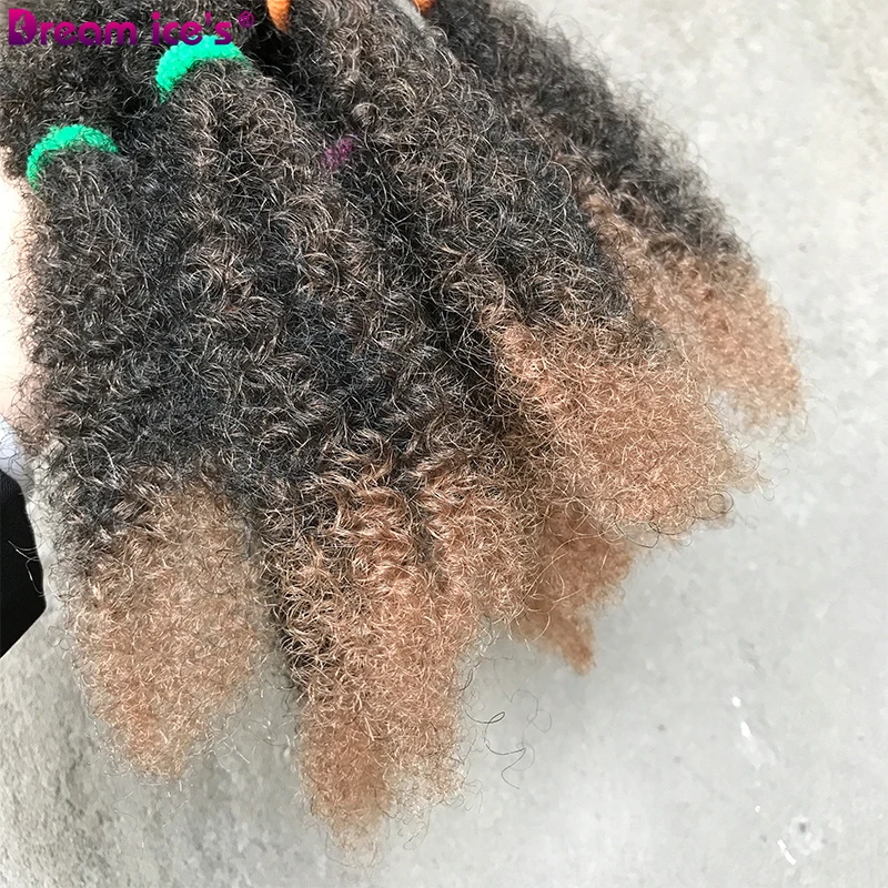 

12inch Synthetic Ombre Braiding Hair Afro kinky Bulk Braids Bug Brown Color Culry Crochet Braids Hair Extension for Black Women