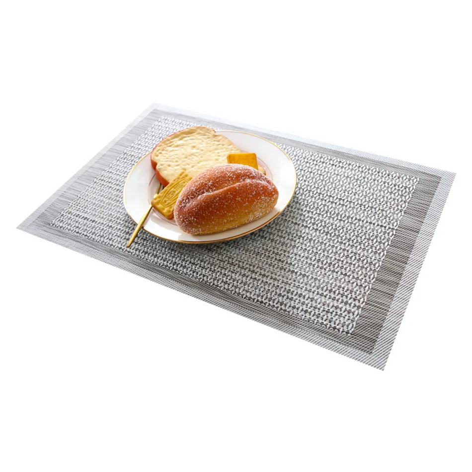 

Coarse Woven Vinyl Placemats for Dining Table Washable, Easy to Clean Non-Slip Place Mats for Kitchen Set of 4/6/8/10 Wipeable