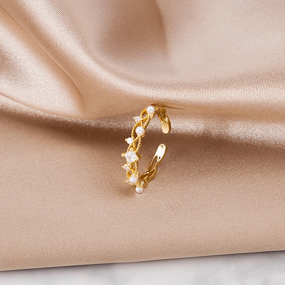 

2021 New Contracted Style Restoring Ancient Ways Of Imitation Pearl Finger Ring Fashion Women Jewelry Rings Party Gifts
