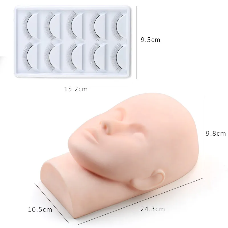 Mannequin Head for Eyelash Extension With Practice False Eyelashes Silicone Mannequin Head  Lash Extension Supplies Kits images - 6