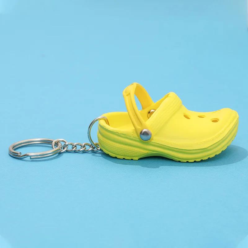 1PCS 3D Mini 7.5cm EVA Beach Hole Little Croc Shoe Keychain Bag Accessories Decoration Keyring Car Handbag Key Chain Charms