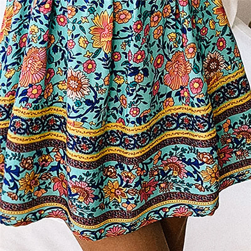 

Women's Summer Casual Sling Print Backless Ruffled Jumpsuit Playsuit Women Print Short Rompers Sexy Short Sleeve Jumpsuit S19