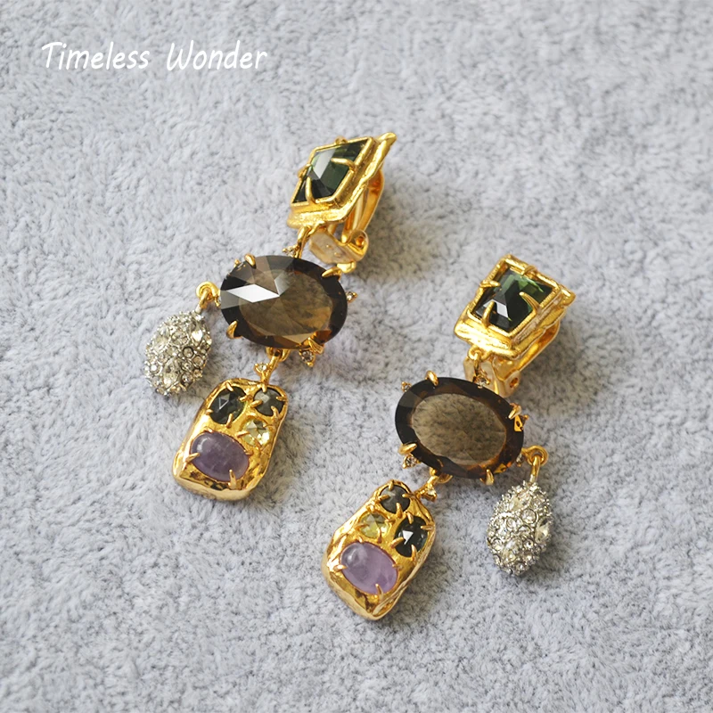 Нестареющие чудо латунные хрустальные серьги клипсы в виде люстры без отверстий