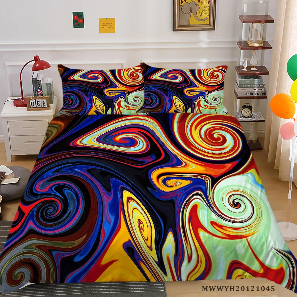 

Colourful 3D Bedding Set Creative Painting Print Quilt Cover Set 2/3 Pcs Girls Kids Child Bedroom Decoration