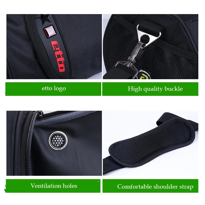 Etto Waterproof Gym Bag Fitness Training Sports Bag Portable Shoulder Travel Bag Independent Shoes Storage Basketball Bag HAB011
