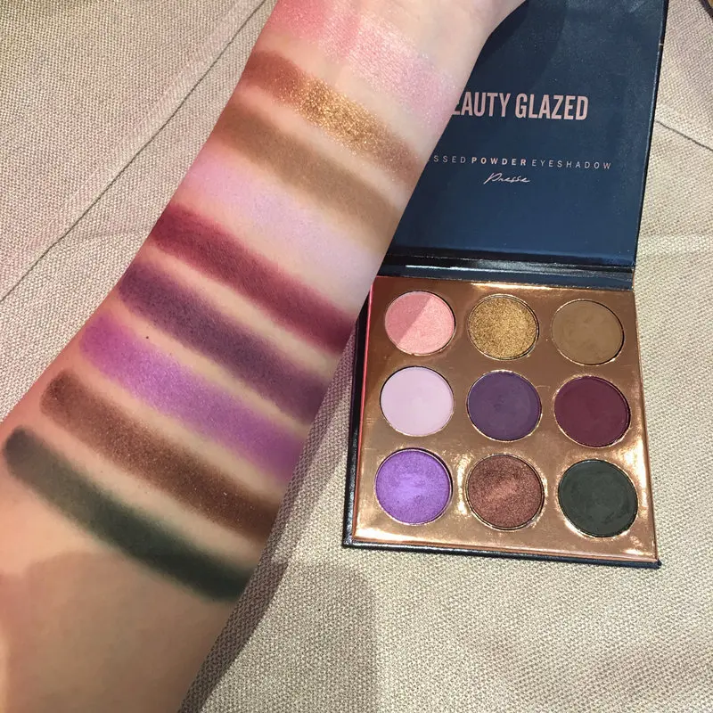 Палитра теней для век 9 цветов блестящий матовый макияж водостойкая палитра