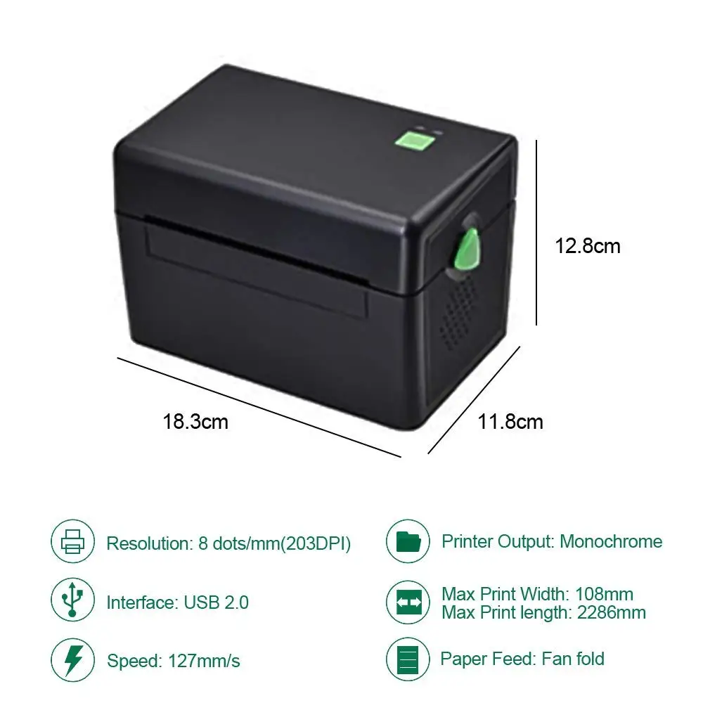 Принтер штрих-кодов Xprinter принтер Термоэтикеток 4 дюйма от 22 до 118 мм штрих-код |