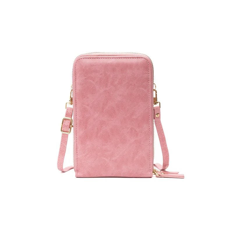 

New Small Pure Fresh Mobile Phone Bag Multi-card Long Purse Versatile Women Shoulder Cross-body Bag PU Cute Mini Bags DSMA009