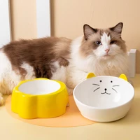 cartoon ceramic pet bowl cute cat bowl water basin dog pot pet drinking eat bowl round ceramic bowl feeders pet products