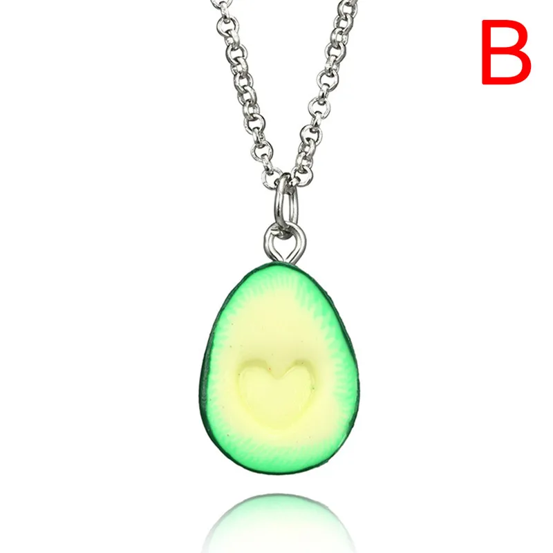 Handmade Polymer Clay Avocado Heart Pendant Necklace Best Friend Jewelry Gift | Украшения и аксессуары