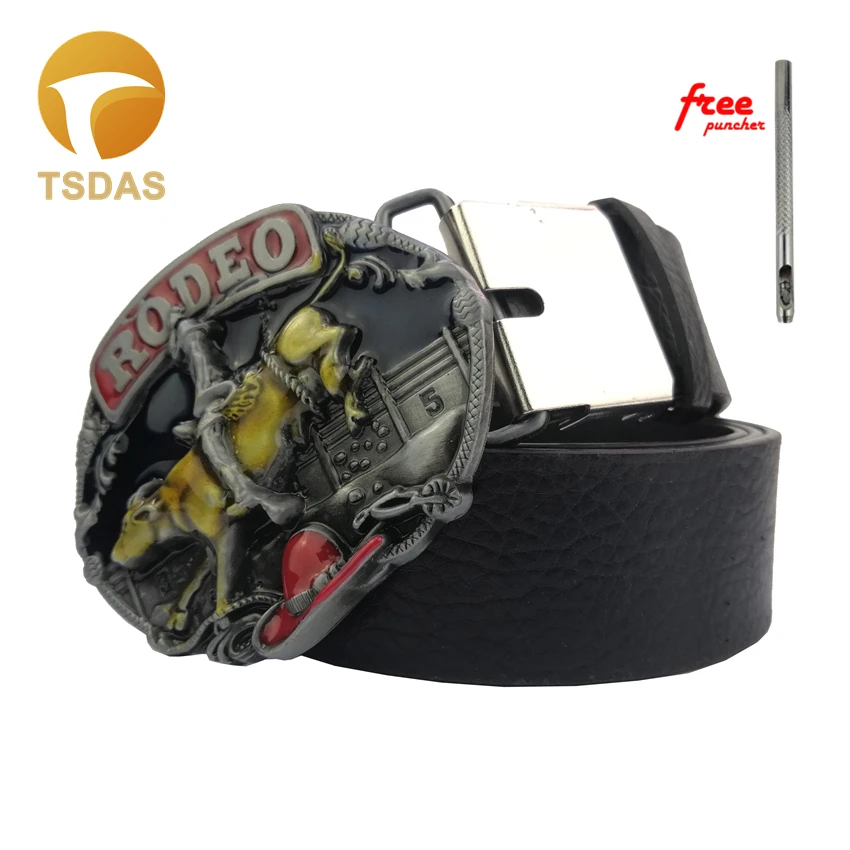 Rodeo Bull ковбойская металлическая пряжка для ремня цветная Прямая поставка|Пряжки