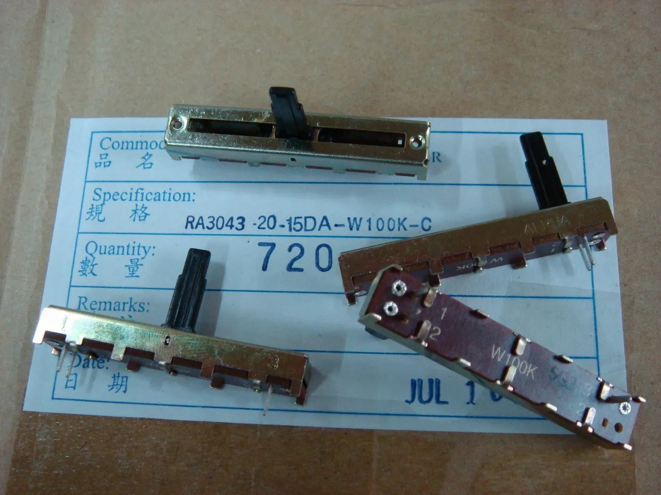 5 шт. 45 мм для Альфа ползунковый потенциометр W100K/один связь с тонкой оправой