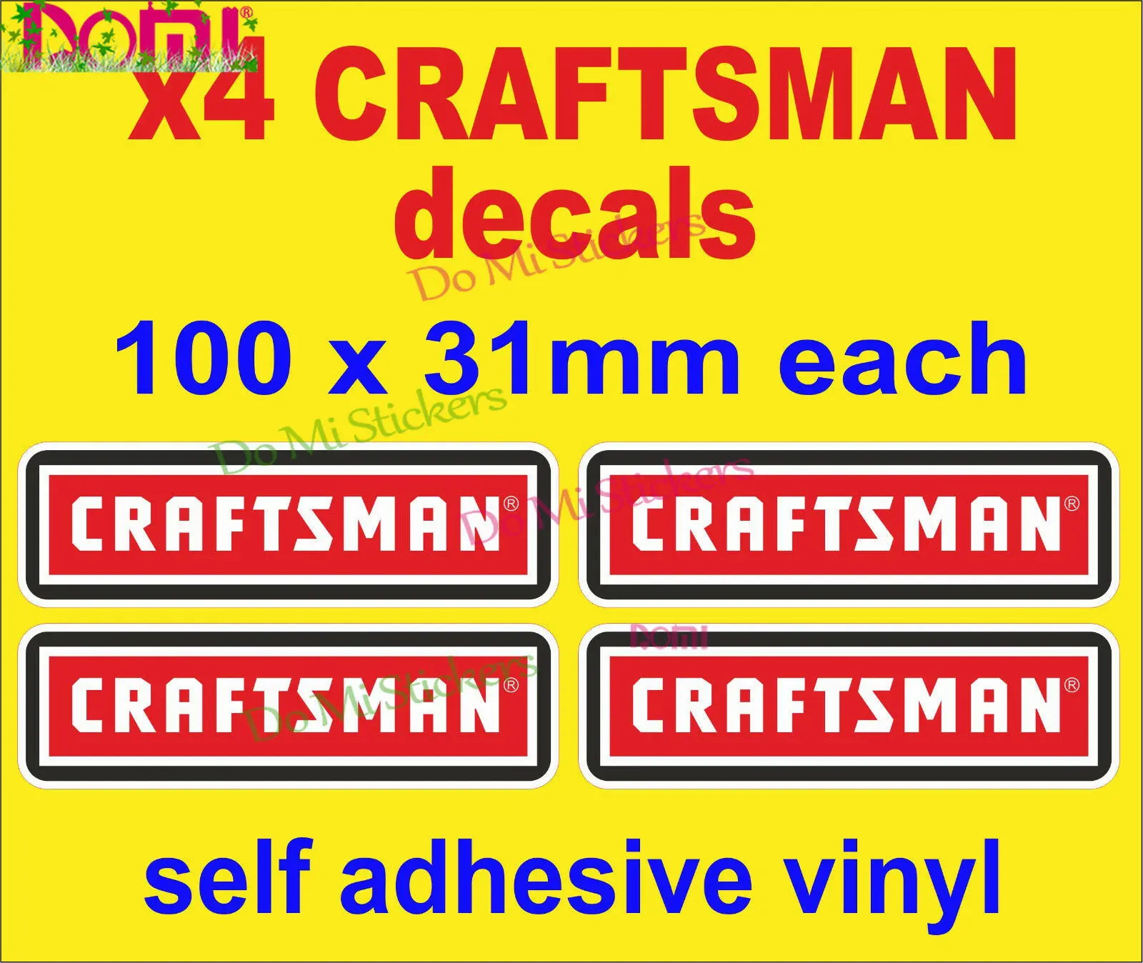 

4x CRAFTSMAN Tools Stickers Motorsport Car Van Truck Decal Toolbox Workshop Door Die-Cut Waterproof PVC