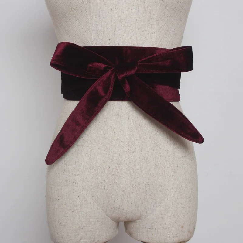LANMREM 2020 новый модный бархатный пояс бандажный с бантом Универсальный Бархатный