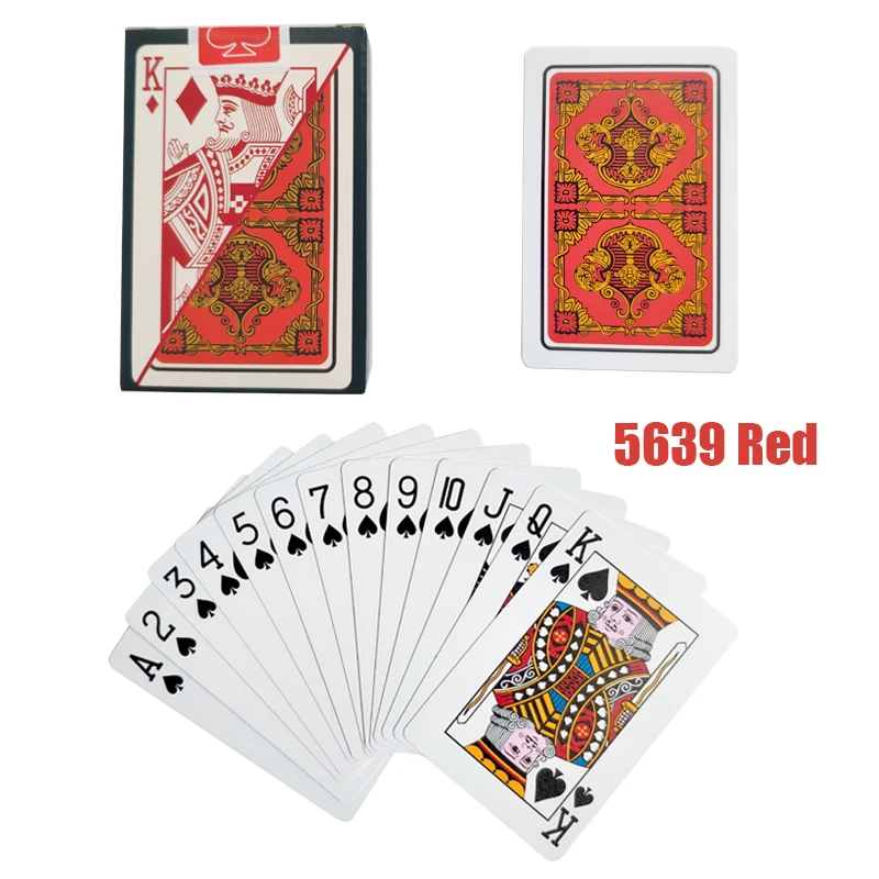 5639 RED Шаблон Baccarat пластиковые водонепроницаемые игральные карты игры техасский холдем покер карты; настольные игры 58*88 мм карты - Цвет: 5639 RED