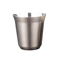 silver 160ml80ml tea drink milk cup mug double wall anti scald easy cleaning stainless steel coffee cup for cafe storage bottle
