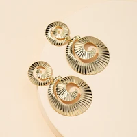 2021 new design jewelry wholesale 1 pair metal textured earrings with womens vintage fashion spiral earrings