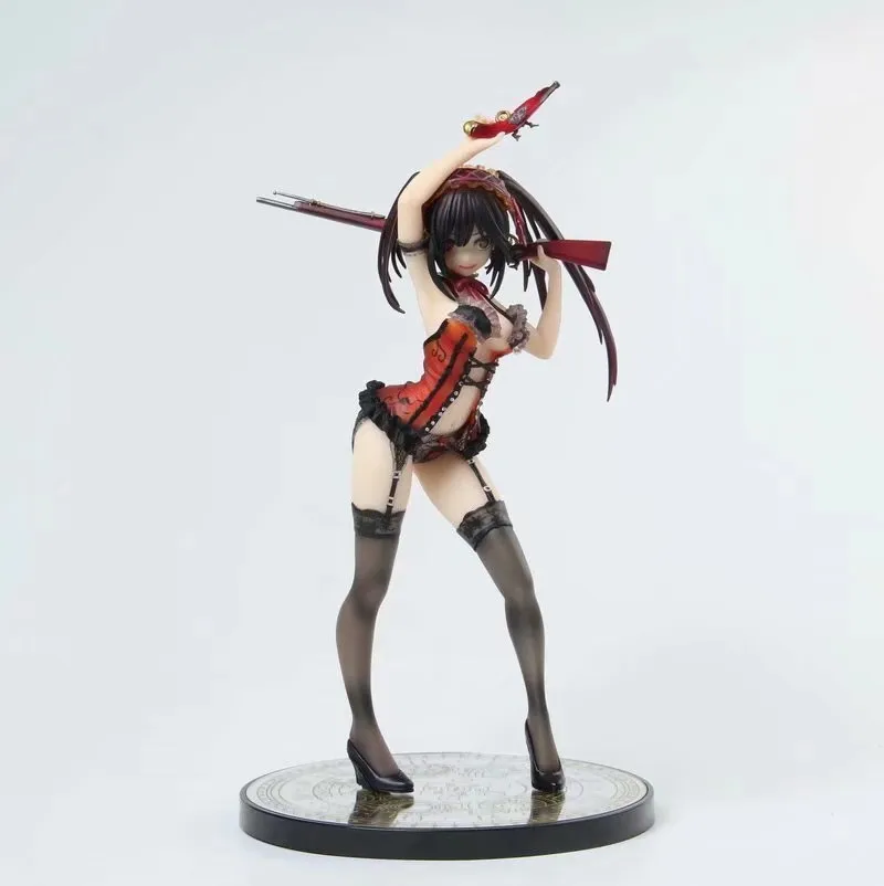 

Japanese Anime Traits Two Guns Pajamas Crazy Three a Date Battle Cute Anime Beauties Figure Ornaments Soft Body