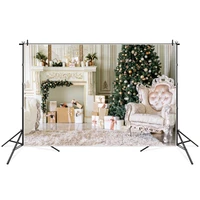 Chic Interior Christmas Tree Fireplace Photography Backgrounds Photozone Photocall Baby Photographic Backdrops For Photo Studio