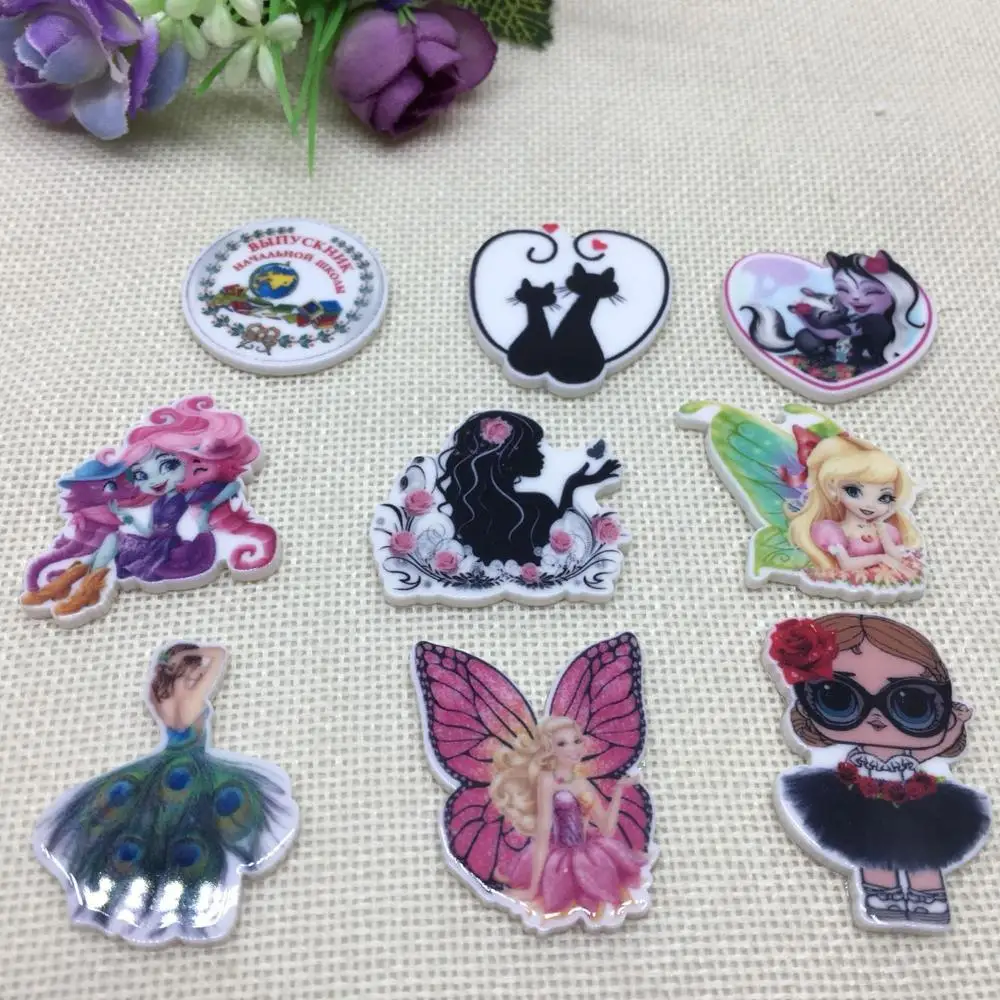 10 шт. кавайная мультяшная Новая фигурка из мультфильма поделки с плоской спинкой