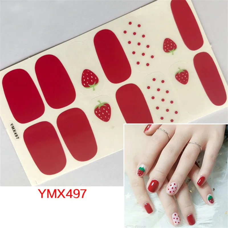 1 шт. цветные наклейки для ногтей мраморные фрукты Летние обертывания клейкие
