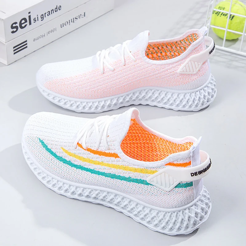 

2021 Women's Comfortable And Casual Summer Stitching Breathable Non-Slip Sneakers For Ladies Outdoor Walking Sports Shoes