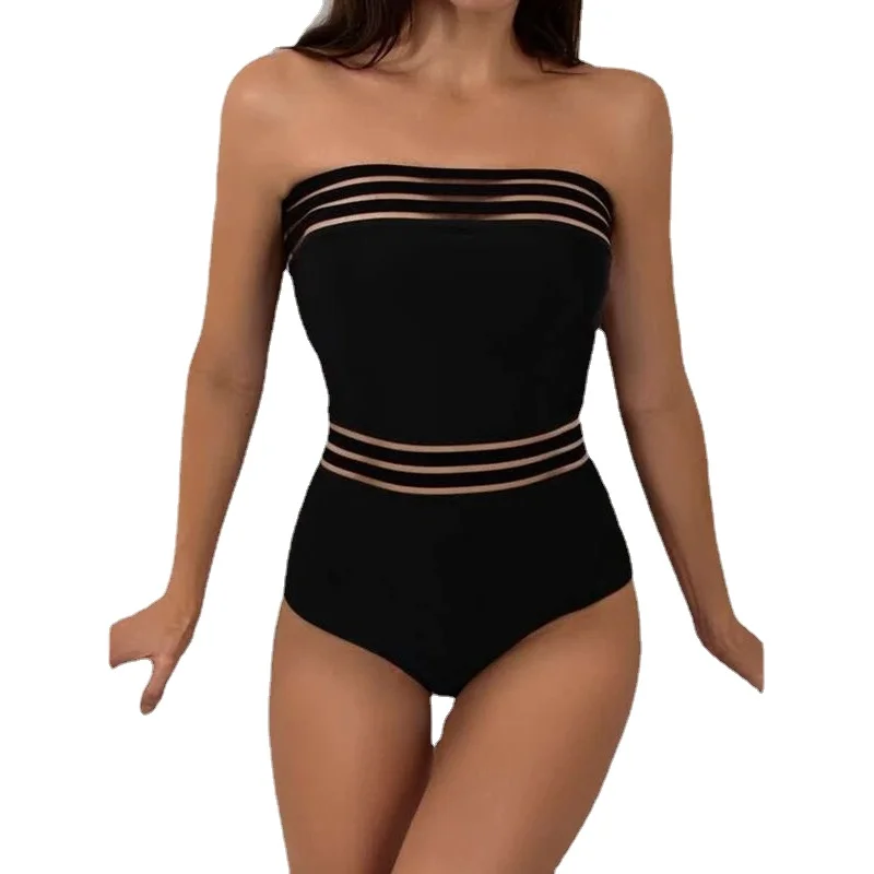 

2021 New Fashion Sexy Solid Bikini One Piece Swimsuit