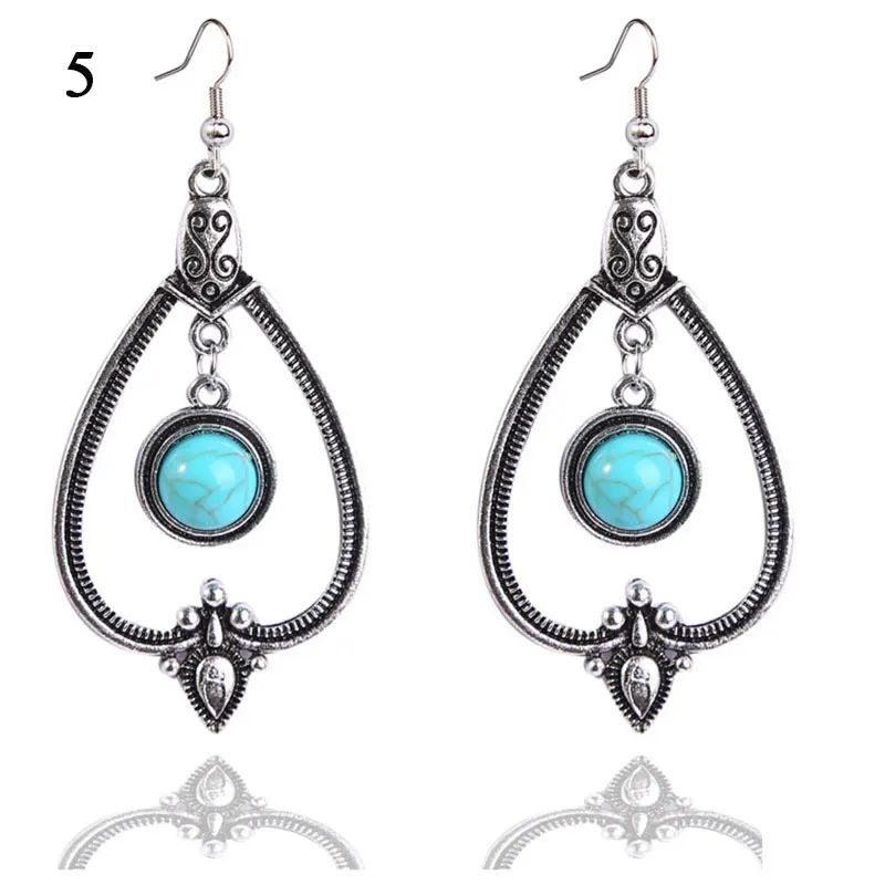 

9 Color Vintage Bronze Chandelier Drop Earrings Women Ethnic Jewelry Bohemian Style Fashion Jewelry for Women Wholesale