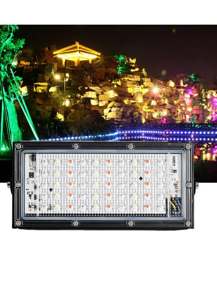 

50W LED Floodlight Spotlight IP65 Waterproof Ultra-thin Lightweight RGB Flood Light for Outdoor Use