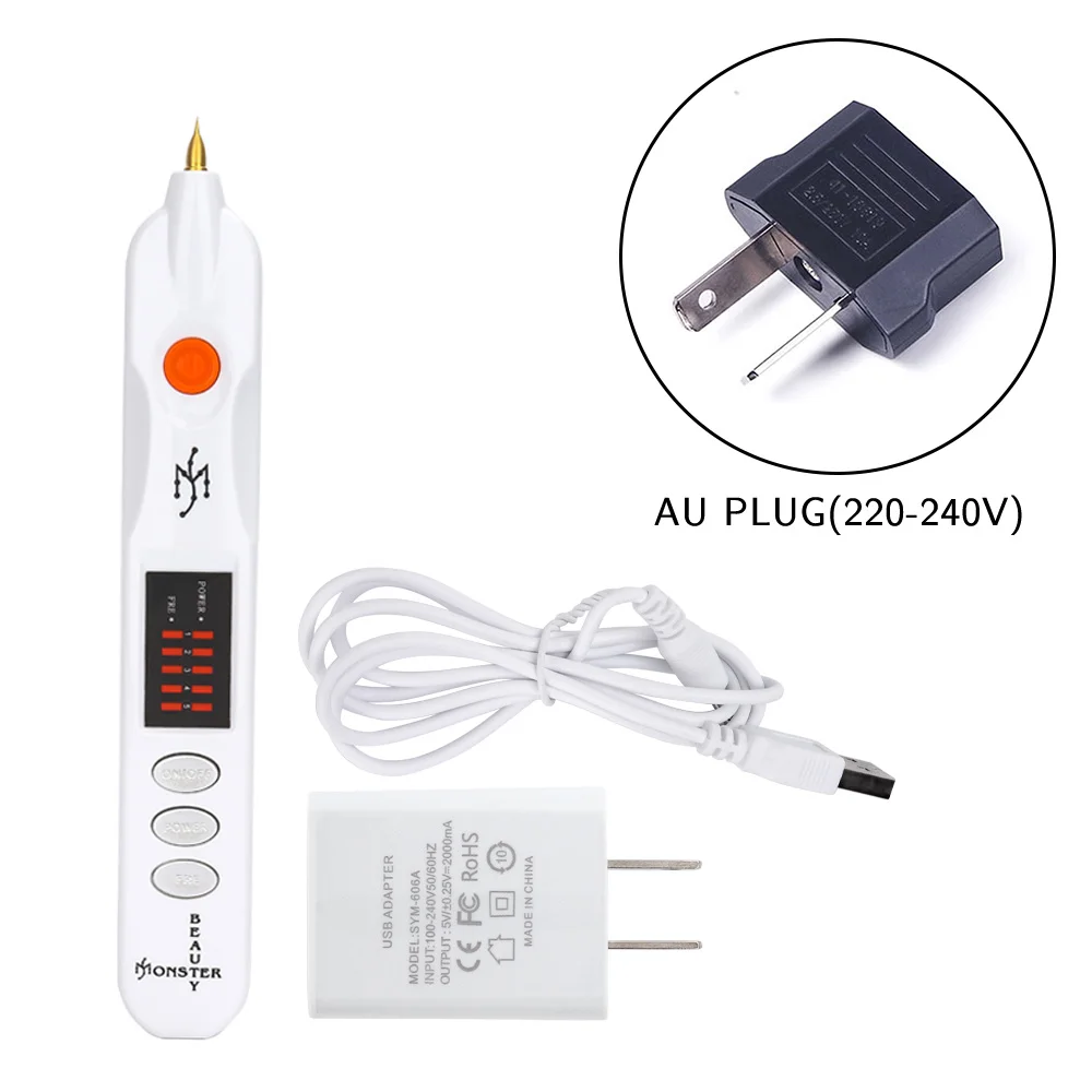 AU plug no box Deciniee плазменная ручка для удаления молей, бородавок, веснушек, тату, пятновыводитель для кожи, средство для ухода за кожей, подтягивающее кожу, машина для удаления морщин - Цвет: AU plug no box