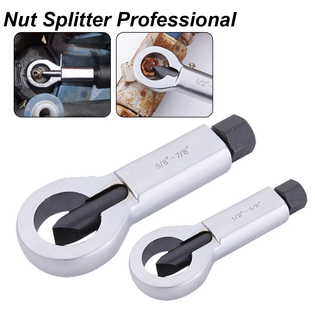 

Pressure Tool Nut Splitter Cracker Remover 1/2''-5/8'' & 5/8"-7/8" Sliding Tooth Nut Remover Break Manually Metal Nut Break
