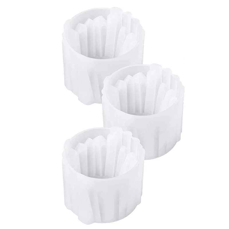 

3 Pieces Candle Holder Silicone Molds Candlestick Resin Molds Crystal Shape Epoxy Casting Molds
