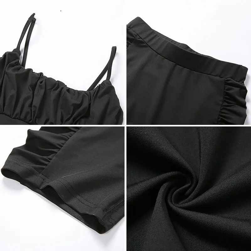 

PADEGAO Sexy Two Piece Set Women Black Crop Tops Skinny Shorts Suit Romper Woman Jumpsuit Casual Summer Clothes Outfits PDG1646