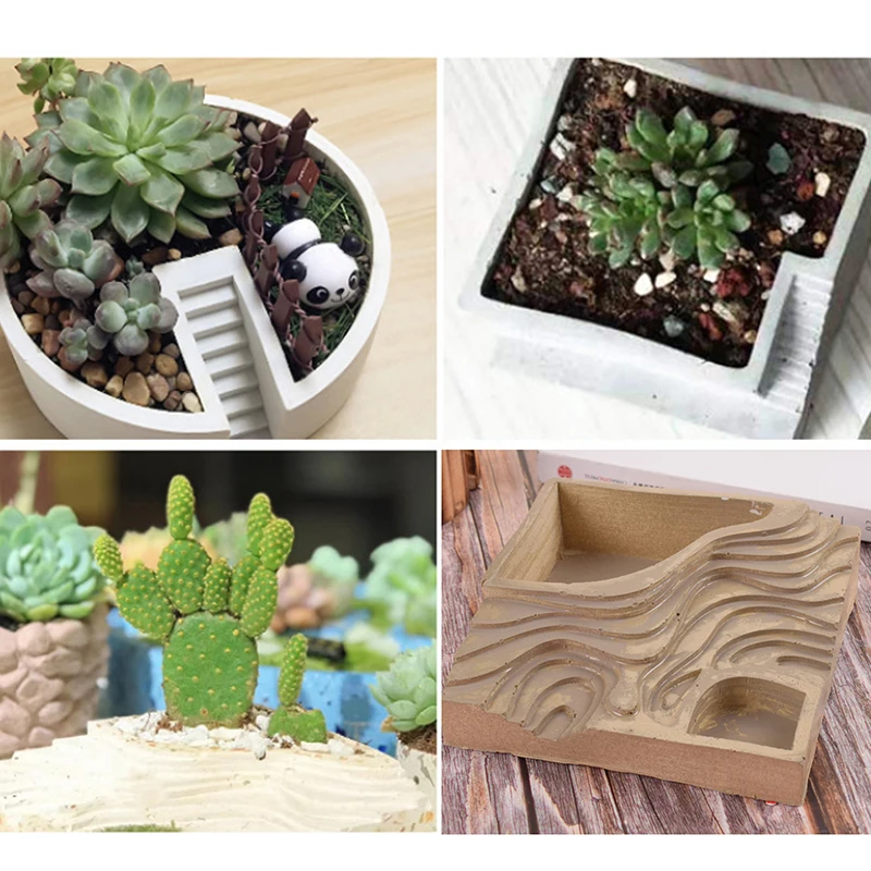 

Flowerpot Concrete Silicone Mold For Succulent Plants Round Pen Container Plaster Mould Gypsum Candle Mould Cement Clay Molds