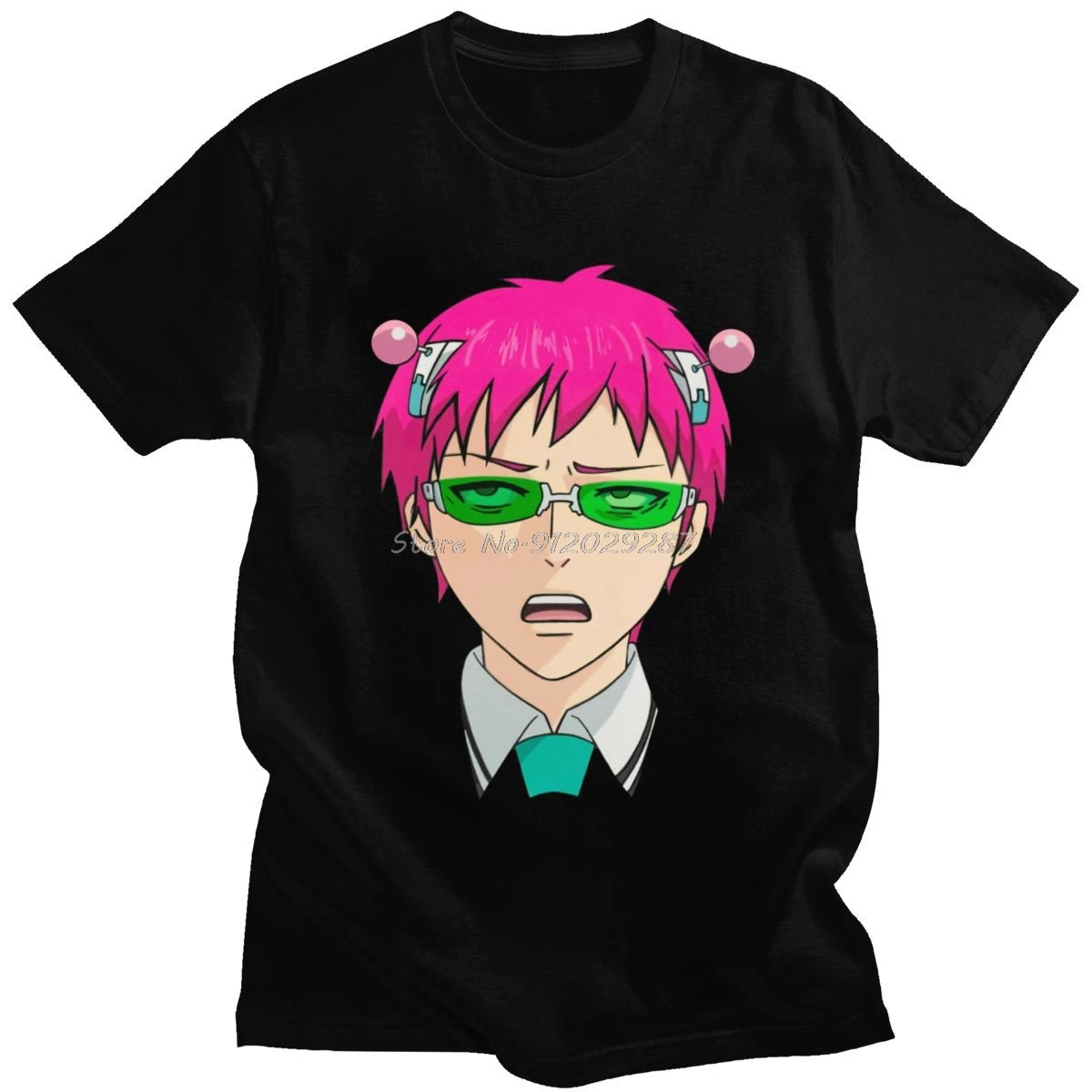 

The Disastrous Life Of Saiki K T Shirt For Men Pre-shrunk Cotton T-shirt O-neck Short Sleeve Anime Manga Kusuo Tee Tops Clothing