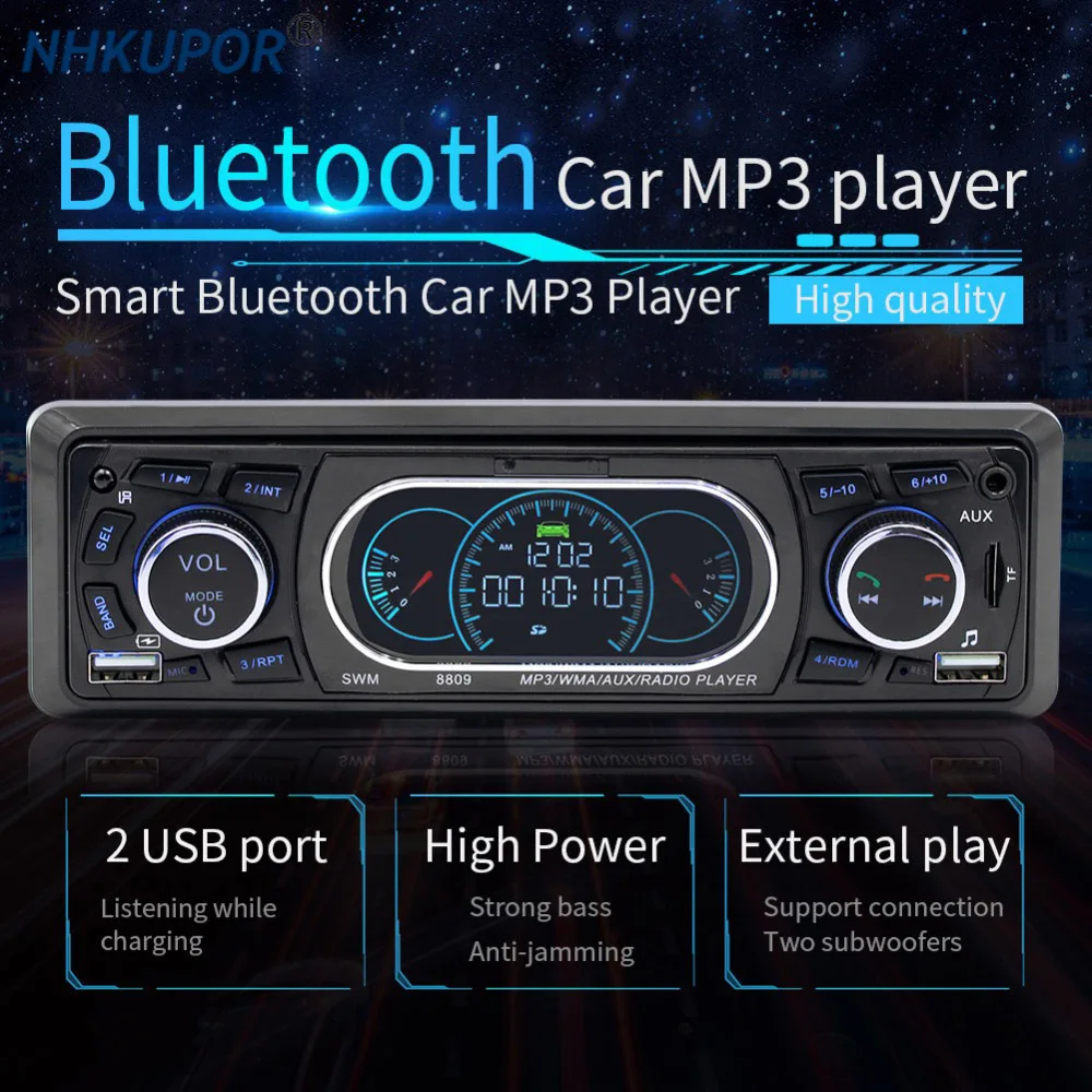 Авторадио автомобильное стерео радио Bluetooth FM Aux вход приемник TF SD USB 12 В In-dash 1 Din