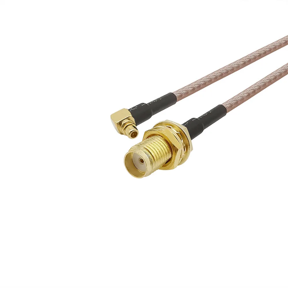 RF SMA женский к MMCX Мужской правый угол косичка кабель RG316D двойной щит серебро