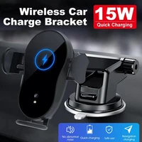 15w qi car wireless charger for iphone 12 11 xs xr x 8 samsung s20 s10 infrared sensor air vent phone holder mount